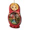 Designocracy Set of 2 Matryoshka Doll with a Scarlet Flower Wooden Christmas Ornaments 5.5"